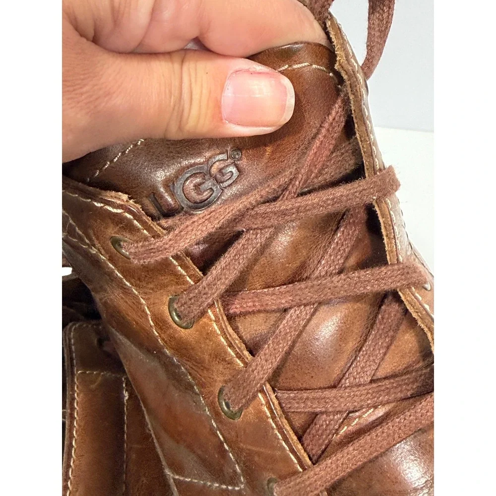 UGG Australia Hepner Mens 11 Chestnut Brown Leather Chukka Boots vintage Sneaker